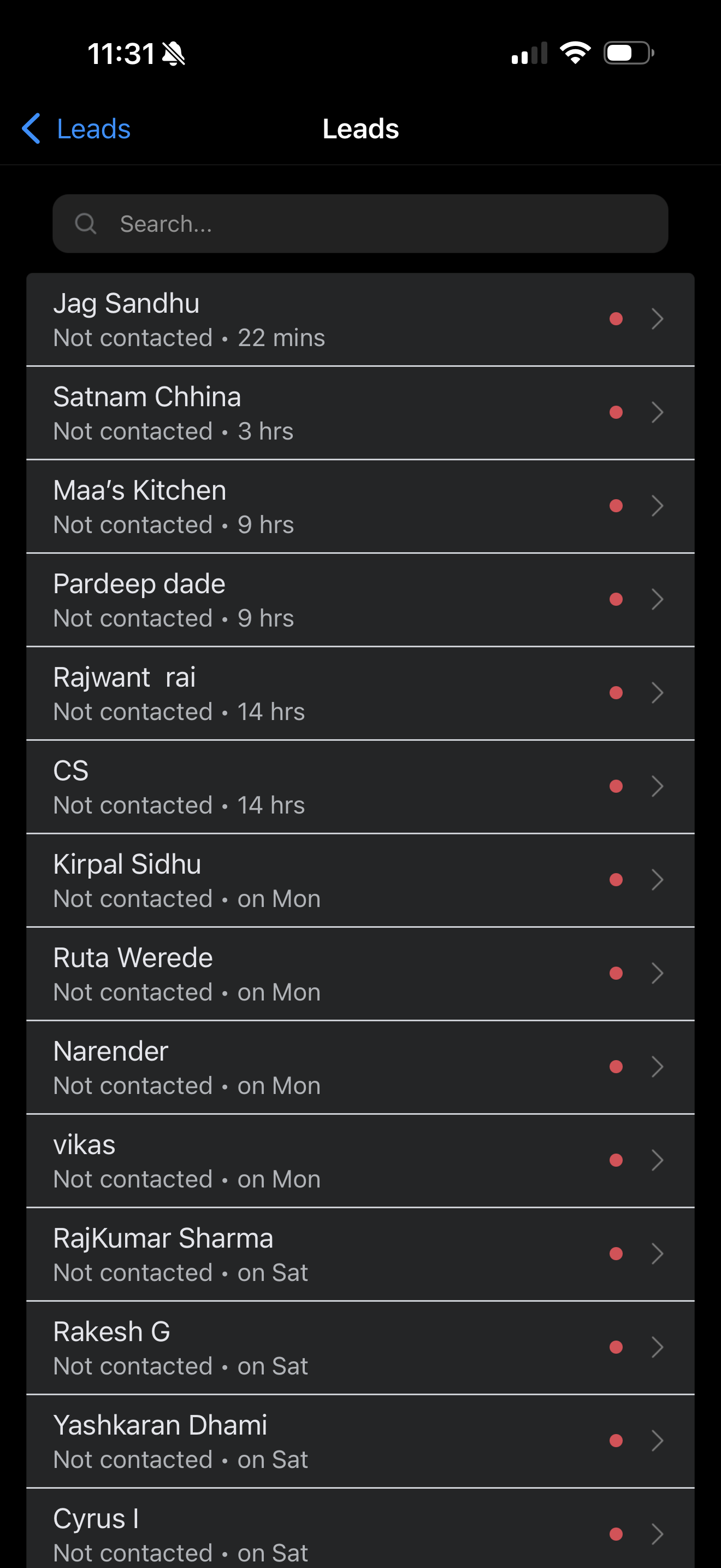CRM dashboard showing a growing list of new inbound homeowner leads